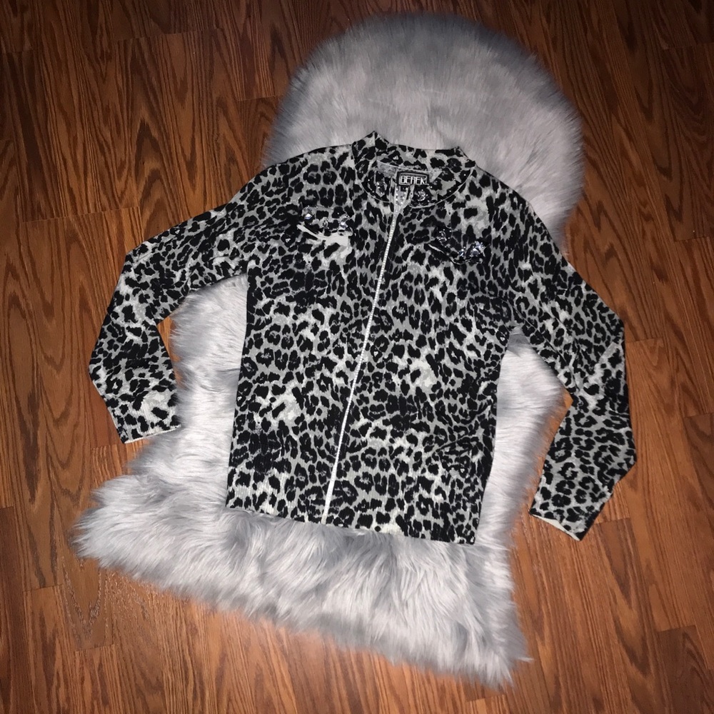 Berek Jeweled Leopard Print Jacket